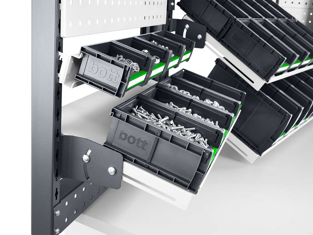 Lådor för smådelar för ett Kanban-rack