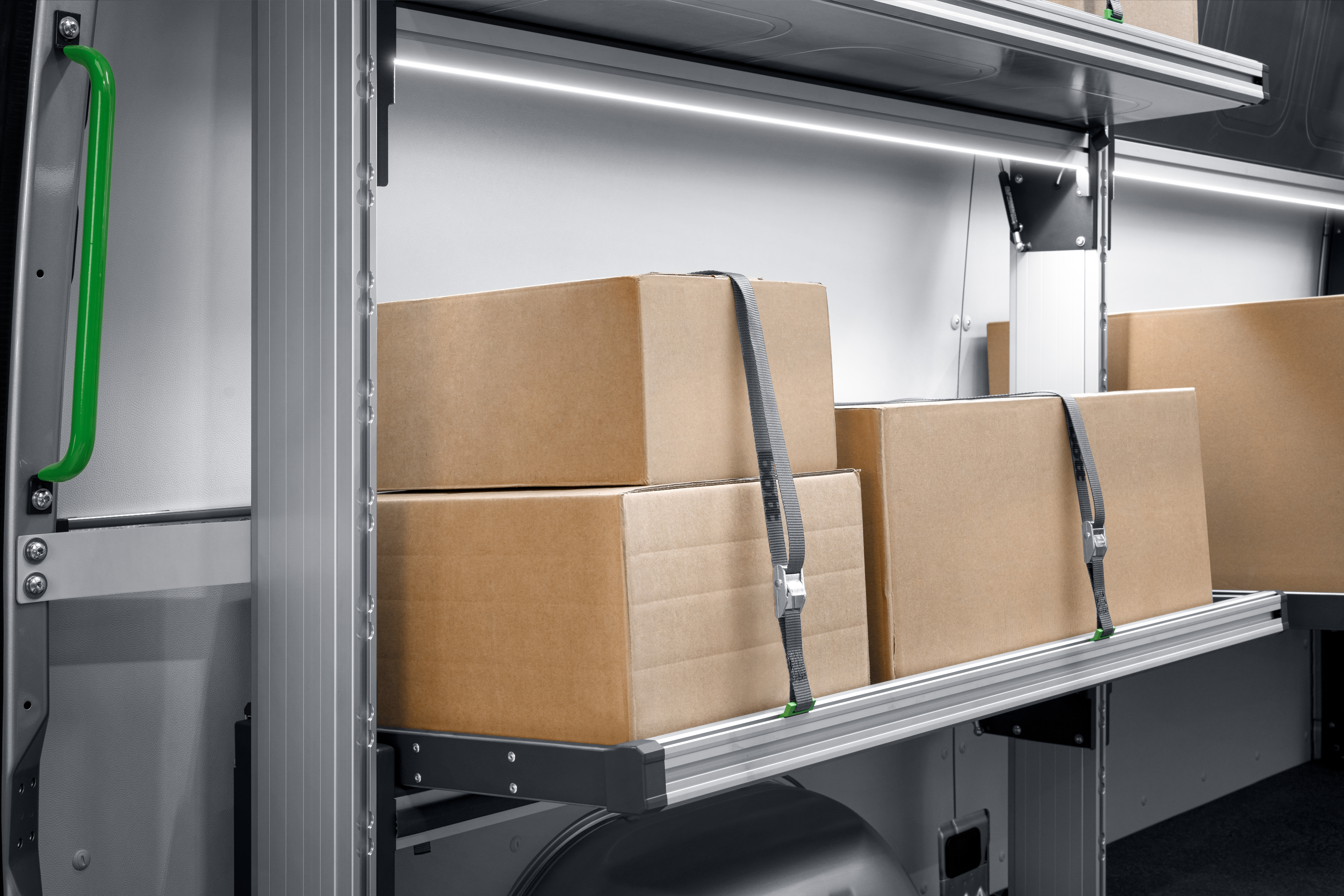 Ladungssicherung bei bott vario3 Klappregalen